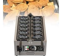 Macchina elettrica for taiyaki a 6 forme di pesce, antiaderente, for taiyaki a forma di pesce, rivestimento antiaderente, macchina for taiyaki rotante in acciaio inossidabile