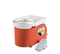 Macchina elettrica for tornio in ceramica 28cm 350W Maniglia manuale e pedale for la lavorazione dell'argilla ceramica scolastica che forma il mestiere di arte fai-da-te(Oranje)