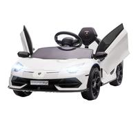 Macchina Elettrica per Bambini 12V con Licenza Lamborghini Aventador SVJ Roadster Bianco