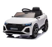 Macchina Elettrica per Bambini 12V Licenza Ufficiale Audi SQ8 E-Tron con Telecomando e Sedile Pelle Bianco