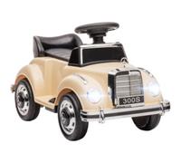 Macchina Elettrica per Bambini 18-48 Mesi Licenza Mercedes-Benz con Musica, Beige