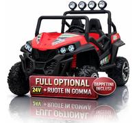 Macchina Elettrica Per Bambini 2 Posti New Polar Militare Auto Elettrica Per Bambini Telecomandata Porte Apribili Macchina Elettrica Per Bambini 24V TOYSCAR (Rossa)