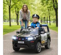 Macchina Elettrica per Bambini 3-5 Anni della Polizia 105x65x56 cm Nero DecHome