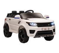 Macchina Elettrica per Bambini 3-6 Anni con Telecomando, Luci LED e Clacson, in PP e Metallo, 110x68x52 cm, Bianco