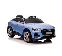 Macchina elettrica per bambini Audi E-tron Sportback 12V, blu, sedile singolo largo con cintura di sicurezza a 3 punti, telecomando 2,4 GHz, ingresso USB/AUX, sospensioni, batteria al litio, luci LED