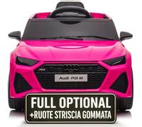 Macchina Elettrica Per Bambini Audi RS 6 Full Optional Auto Elettrica Per Bambini Telecomandata Sedile In Pelle Porte Apribili Doppio Motore Elettrico 12V Carico 25 Kg TOYSCAR (Rosa)
