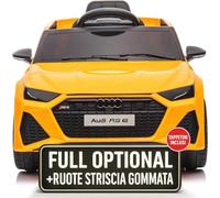 Macchina Elettrica Per Bambini Audi RS 6 Full Optional con TAPPETINI Auto Elettrica Per Bambini Telecomandata Sedile In Pelle Porte Apribili Doppio Motore Elettrico 12V Carico 25 Kg TOYSCAR (Giallo)