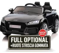 Macchina Elettrica Per Bambini Audi TT RS Roadster Full Optional con TAPPETINI Auto Elettrica Per Bambini Telecomandata Sedile In Pelle Porte Apribili Doppio Motore Elettrico 12V TOYSCAR Nera
