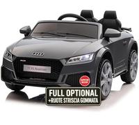 Macchina Elettrica Per Bambini Audi TT RS Roadster Full Optional con TAPPETINI Auto Elettrica Per Bambini Telecomandata Sedile In Pelle Porte Apribili Doppio Motore Elettrico 12V TOYSCAR Grigio