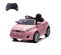 Macchina Elettrica per Bambini Fiat 500 12V 30W con Telecomando Luci e Suoni Rosa