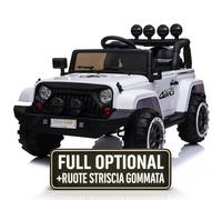 Macchina Elettrica Per Bambini Fuoristrada Adventure Full Optional Auto Elettrica Per Bambini Telecomandata Sedile In Pelle Porte Apribili Doppio Motore Elettrico 12V TOYSCAR Bianca