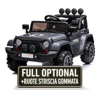 Macchina Elettrica Per Bambini Fuoristrada Adventure Full Optional Auto Elettrica Per Bambini Telecomandata Sedile In Pelle Porte Apribili Doppio Motore Elettrico 12V TOYSCAR (Grigio)