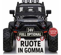 Macchina Elettrica Per Bambini Fuoristrada Big Adventure Auto Elettrica Per Bambini Telecomandata Sedile In Pelle Porte Apribili Macchina Elettrica Per Bambini 2 Posti 24V Carico 35 Kg (nero)