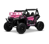 Macchina elettrica per bambini Giocattolo UTV 24V, Rosa, auto elettrica bambini con telecomando 2.4 GHz, 2x200 W, Batteria al Litio, Luci LED, Ruote in EVA Morbida con Sospensioni, Lettore MP3/USB/SD