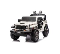 Macchina Elettrica per Bambini Jeep Wrangler Rubicon 12V con Telecomando Bianco