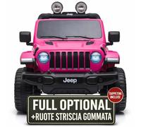 Macchina Elettrica Per Bambini Jeep Wrangler Rubicon Full Optional CON TAPPETINI Auto Elettrica Per Bambini Telecomandata 2 posti Sedile In Pelle Porte Apribili Doppio Motore Elettrico 12V TOYSCAR