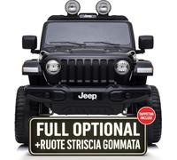 Macchina Elettrica Per Bambini Jeep Wrangler Rubicon Full Optional CON TAPPETINI Auto Elettrica Per Bambini Telecomandata 2 posti Sedile In Pelle Porte Apribili Doppio Motore Elettrico 12V TOYSCAR