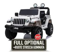 Macchina Elettrica Per Bambini Jeep Wrangler Rubicon Full Optional CON TAPPETINI Auto Elettrica Per Bambini Telecomandata 2 posti Sedile In Pelle Porte Apribili Doppio Motore Elettrico 12V TOYSCAR