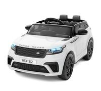 Macchina Elettrica per Bambini Range Rover 12V con Licenza Ufficiale 2 Posti, Telecomando Genitori, Sospensione Indipendente, Musica MP3 USB, Cintura di Sicurezza, LED, Colore Bianco