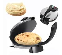 Macchina elettrica per chapati, Macchina for pressare le tortilla Roti Maker da 1800 W, macchina antiaderente automatica con temperatura regolabile, con piastra di cottura da 10'' e riscaldamento bifa
