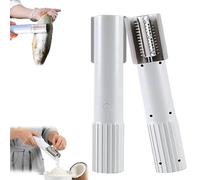 Macchina elettrica per grattugia di cocco, frantoio per pesci di cocco in acciaio inossidabile, trituratore a batteria portatile con rullo in acciaio inossidabile antispruzzo (Bianco)