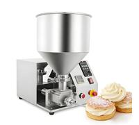 Macchina elettrica per il riempimento di ciambelle da 12 litri con controllo digitale e iniettore di gelatina e crema in acciaio inox, ideale per panetterie, ristoranti e caffetterie.