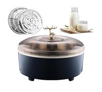 Macchina elettrica per la lievitazione dell'impasto del pane, kit di utensili per la panificazione, regolazione della temperatura/tempo, rivestimento in acciaio inossidabile, con 2 griglie rotonde p