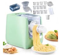 Macchina elettrica per la pasta, Macchina automatica per la pasta elettrica | 13 Formati di Pasta, Capacità 500g di Farina, Macchina per Pasta Facile da Pulire con Misurino e Raschietto(green)
