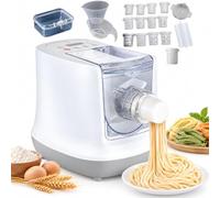Macchina elettrica per la pasta, Macchina automatica per la pasta elettrica | 13 Formati di Pasta, Capacità 500g di Farina, Macchina per Pasta Facile da Pulire con Misurino e Raschietto(white)