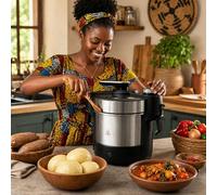 Macchina elettrica per l'igname pestato, robot da cucina automatico per rondini africani da 6 litri, martellatore da cucina e martellante 6 in 1 da 1000 W, serve 5-6 persone per Fufu Amala Banku