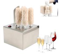 Macchina Elettrica per Lucidare Bicchieri da Vino, Asciugatrice e Lucidatrice per Bicchieri con Spazzole, Lucidatrice per Bicchieri da Vino In Acciaio Inox per Bar e Ristoranti 5 Wash