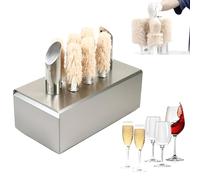 Macchina Elettrica per Lucidare Bicchieri da Vino, Asciugatrice e Lucidatrice per Bicchieri con Spazzole, Lucidatrice per Bicchieri da Vino In Acciaio Inox per Bar e Ristoranti 8 Wash