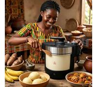 Macchina Elettrica per Pounded Yam, Mixer Automatico Africano da 6L per Cibi Swallow, Macchina da Cucina & Pestaggio da 1000W, Serve 5-6 Persone per Fufu Amala Banku