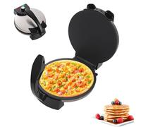 Macchina elettrica per Roti da 10 pollici, Macchina automatica per Chapati antiaderente, Acciaio inossidabile, Riscaldamento su entrambi i lati e Temperatura regolabile per Pancake Crepes