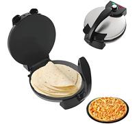 Macchina elettrica per roti e chapati da 2000 W, 12 pollici, automatica, piastre antiaderenti su entrambi i lati, controllo della temperatura regolabile, spie luminose