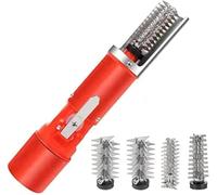 Macchina Elettrica per Squame di Pesce Dispositivo di Rimozione delle Squame di Pesce con 4 Tipi di Teste di Taglio E Batteria Ricaricabile Impermeabile da 16,8 V, Red