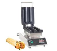Macchina elettrica per uova e salsicce, doppia griglia con timer e controllo della temperatura per preparare rapidamente la colazione, perfetta per cucine domestiche e ristoranti