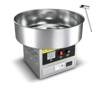 Macchina elettrica per zucchero filato con vasca in acciaio inox da 45 cm | Include paletta per lo zucchero e cassetto; ideale per casa, fiere, feste di compleanno per bambini ed eventi in famiglia