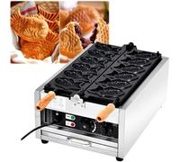Macchina Elettrica Professionale per Taiyaki, Cialdiera 6 Pezzi Antiaderente con Timer e Controllo Temperatura. per Pasticceria, Ristorante, caffè e Casa (110V/220V)