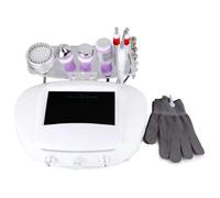 Macchina facciale galvanica professionale 5 in 1: dispositivo di bellezza per microdermoabrasione e ionoforesi per una pulizia profonda, infusione di siero e rassodamento della pelle | Sistema Spa