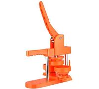 Macchina Fare Badge Forniture per la realizzazione di spille con punzone fai da te, con 300 aghi per bottoni, retro in Mylar e taglierina rotonda(Orange color)