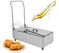 Macchina filtrante for friggitrice mobile, pompa filtrante for friggitrice commerciale da 55 litri, carrello separatore for riempimento olio da 370 W, filtraggio dell'olio da cucina in acciaio