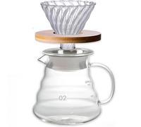 Macchina for caffè in vetro borosilicato V60 (600 ml), macchina for caffè freddo Drip Cof con filtri in carta naturale V01