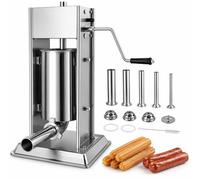 Macchina For Churro Manuale Riempitrice For Salsicce,Acciaio Inossidabile | Pressa for carne verticale a 2 velocità con 5 dimensioni tubo, accessori for pasticceria, chorizo, prodotti da forno(7LB~3L)