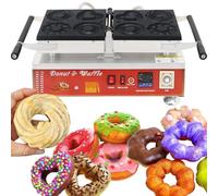 Macchina for ciambelle elettrica commerciale da 2000 W con 4 diverse forme cuore motivo floreale a spirale rivestimento antiaderente for panetterie ristoranti snack bar(110V)