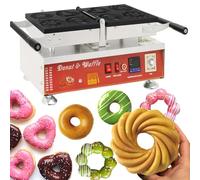 Macchina for ciambelle elettrica commerciale da 2000 W con 4 diverse forme cuore motivo floreale a spirale rivestimento antiaderente for panetterie ristoranti snack bar(220V)
