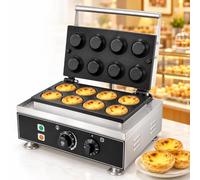 Macchina For Cuocere Le Crostate Di Uova, Macchina For Crostate | Riscaldamento Su Due Lati, Stampo In Alluminio Pressofuso Antiaderente, Timer Regolabile, For Panetteria(8Round)