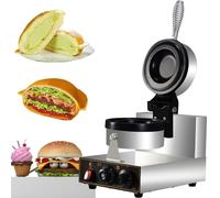 Macchina For Hamburger Antiaderente Con Testa Singola Da 1200 W, Temperatura Regolabile 50-300 ℃, Macchina For Waffle Con Ripieno Di Gelato