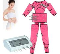 Macchina for il drenaggio linfatico, pressoterapia for tutto il corpo, massaggiatore elettrico for braccia e collo, massaggiatore circolatorio a compressione d'aria, intensità regolabile(Pink)