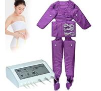 Macchina for il drenaggio linfatico, pressoterapia for tutto il corpo, massaggiatore elettrico for braccia e collo, massaggiatore circolatorio a compressione d'aria, intensità regolabile(Purple)
